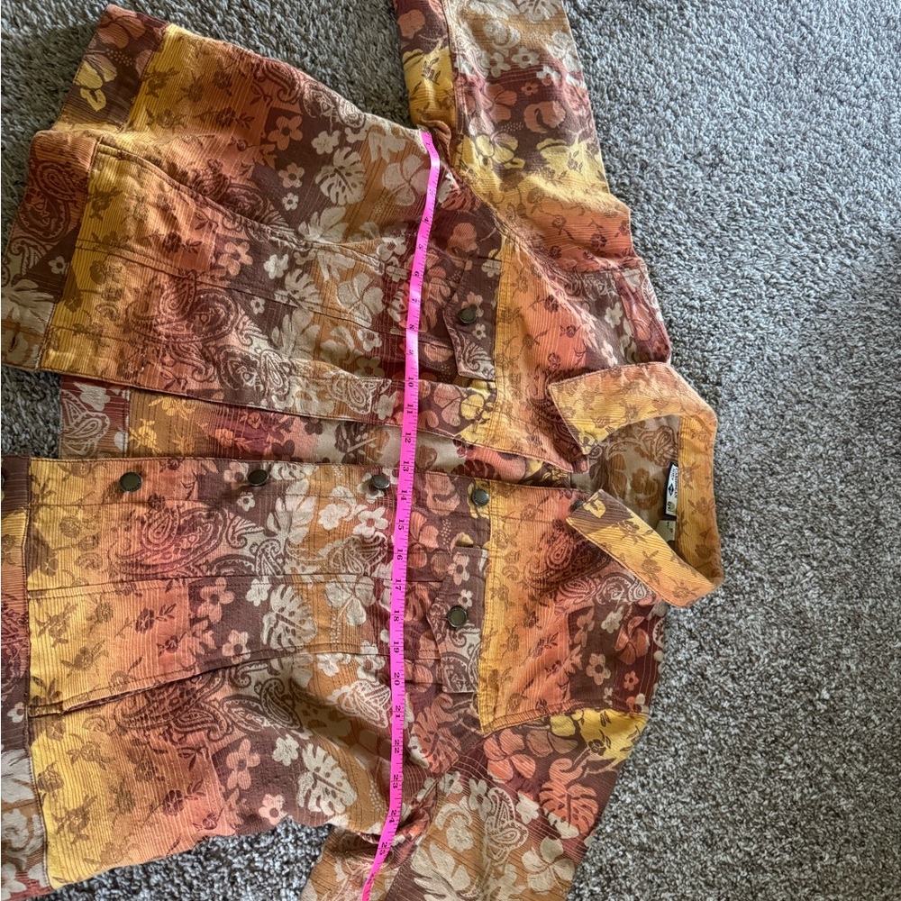 Floral Orange and Brown Women's Jacket Caribbean Joe - Picture 2 of 4